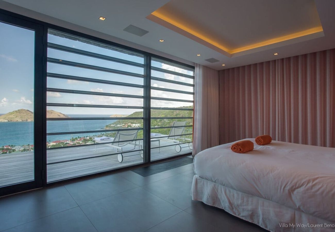 chambre villa privée avec vue mer st barth